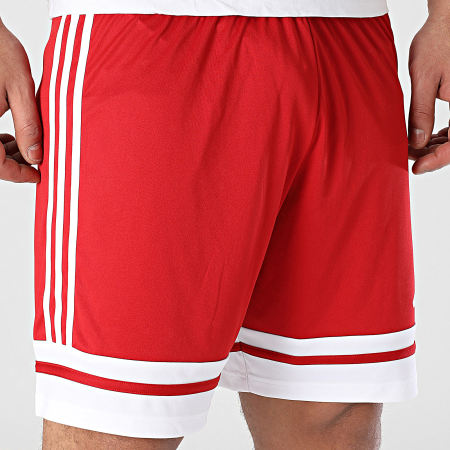 Adidas Sportswear - Short Jogging Squa 25 JE7745 Rouge Blanc
