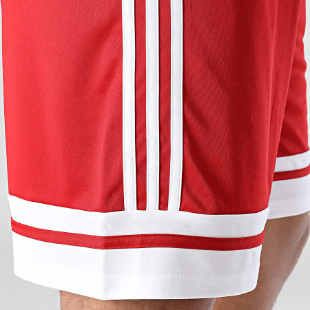 Adidas Sportswear - Short Jogging Squa 25 JE7745 Rouge Blanc