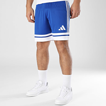 Adidas Sportswear - Short Jogging A Bandes Squa 25 JH3405 Bleu Roi Blanc