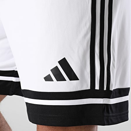 Adidas Sportswear - Short Jogging Squa 25 JH3412 Blanc Noir