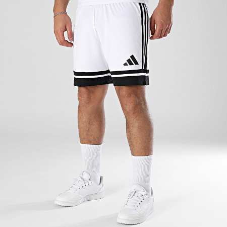 Adidas Sportswear - Short Jogging Squa 25 JH3412 Blanc Noir
