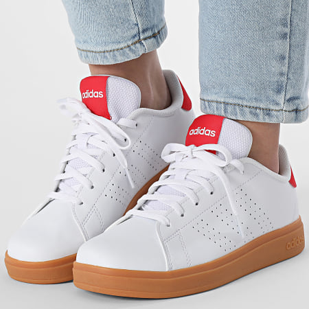 Adidas Sportswear - Baskets Femme Advantage Base 2.0 J JH9869 Cloud White Pure Ruby Gum