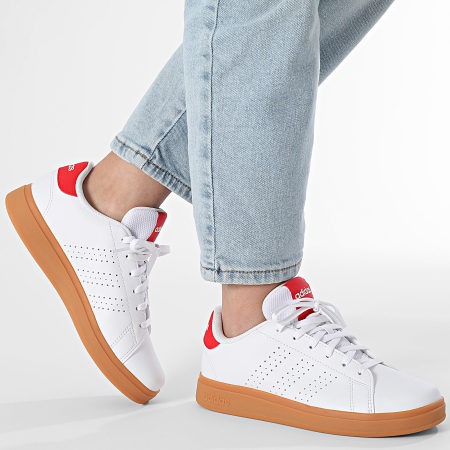 Adidas Sportswear - Baskets Femme Advantage Base 2.0 J JH9869 Cloud White Pure Ruby Gum