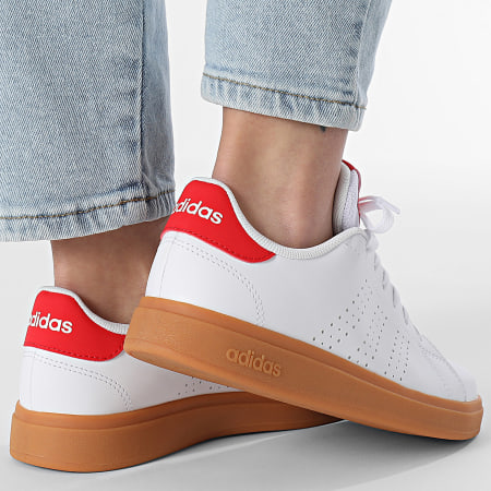 Adidas Sportswear - Baskets Femme Advantage Base 2.0 J JH9869 Cloud White Pure Ruby Gum