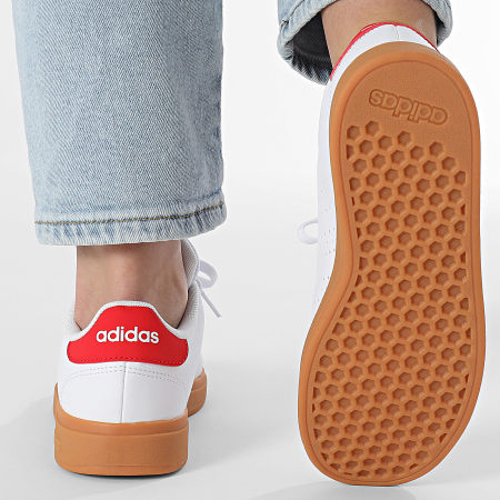 Adidas Sportswear - Baskets Femme Advantage Base 2.0 J JH9869 Cloud White Pure Ruby Gum