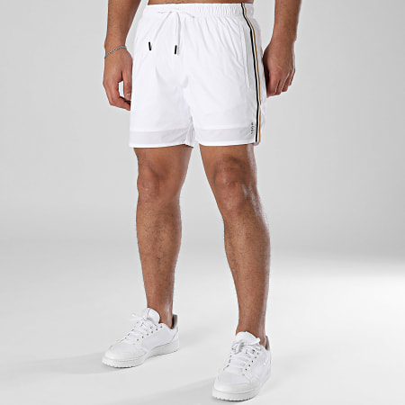 BOSS - Short De Bain A Bandes Iconic 50528291 Blanc
