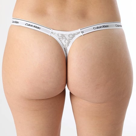 Calvin Klein - String Femme QD5157E Blanc Gris