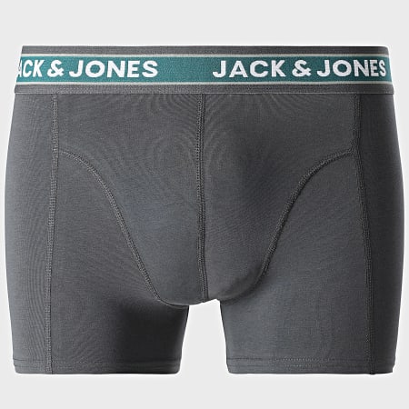 Jack And Jones - Lot De 5 Boxers Evan Solid Noir Bleu Gris Anthracite Vert Kaki