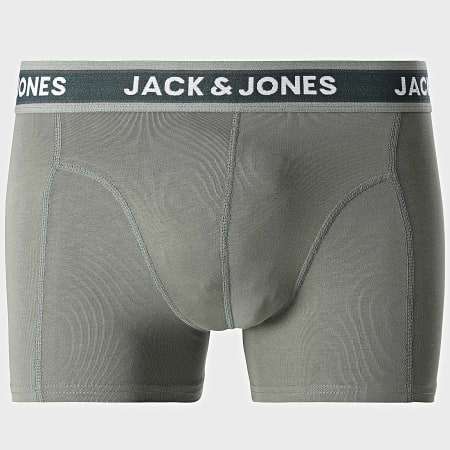 Jack And Jones - Lot De 5 Boxers Evan Solid Noir Bleu Gris Anthracite Vert Kaki