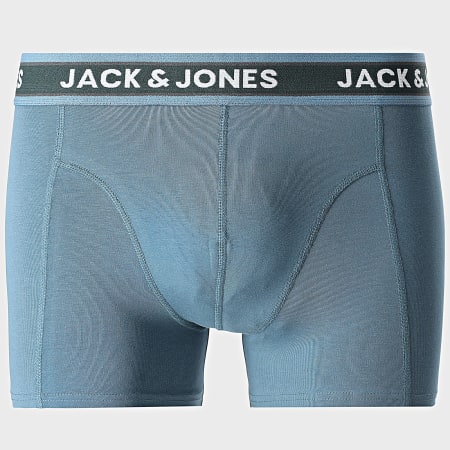 Jack And Jones - Lot De 5 Boxers Evan Solid Noir Bleu Gris Anthracite Vert Kaki