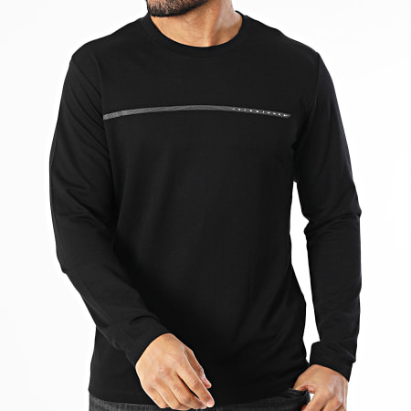 Jack And Jones - Camiseta de manga larga Fusion Full Branding Negra