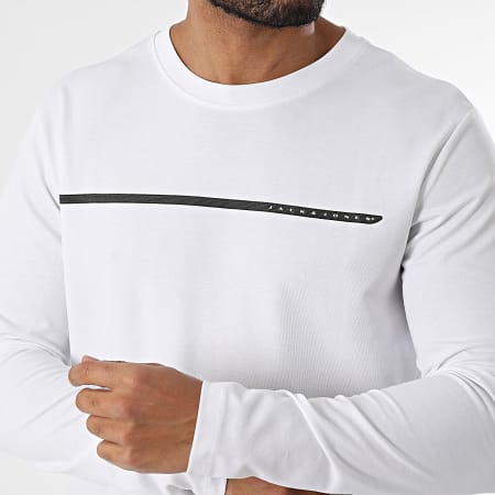 Jack And Jones - Camiseta de manga larga Fusion Full Branding Blanca