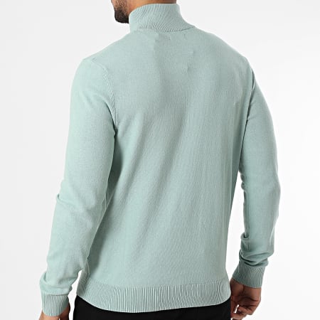 JJ Rebel - Pull Col Montant Zippé Callum Vert Clair