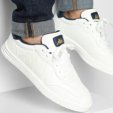 Kappa - Zapatillas Authentic Phoenyx 1 381X6HW Blanco Azul Amarillo Oscuro Dorado Rico