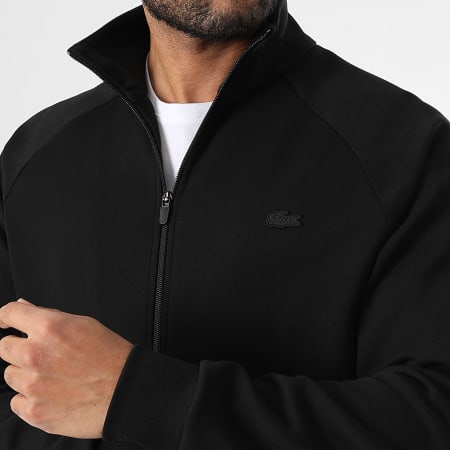 Lacoste - Sweat Zippé Logo Brodé Crocodile Noir