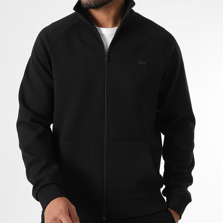 Lacoste - Sweat Zippé Logo Brodé Crocodile Noir