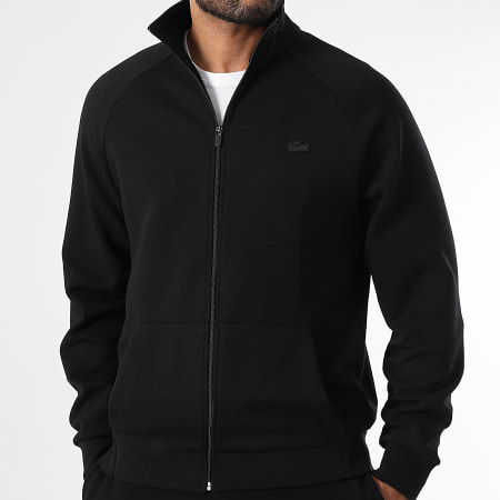 Lacoste - Sweat Zippé Logo Brodé Crocodile Noir