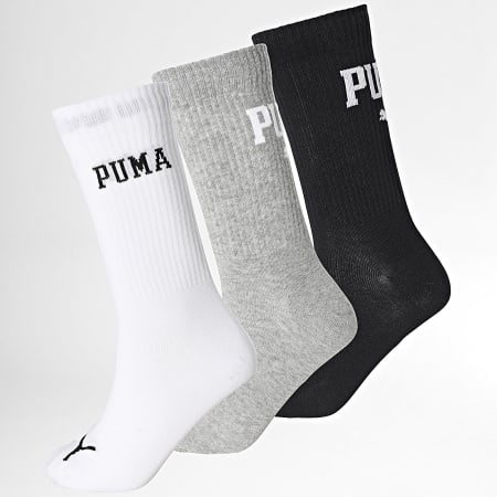 Puma - Lot De 3 Paires De Chaussettes 701231484 Blanc Gris Chiné Noir