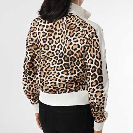 Puma - Chaqueta con cremallera T7 Leo Luxe para mujer 632342 Beige Leopardo