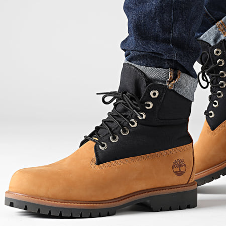 Boots Timberland Heritage In Lace Waterproof A6EAS Wheat Nubuck Black