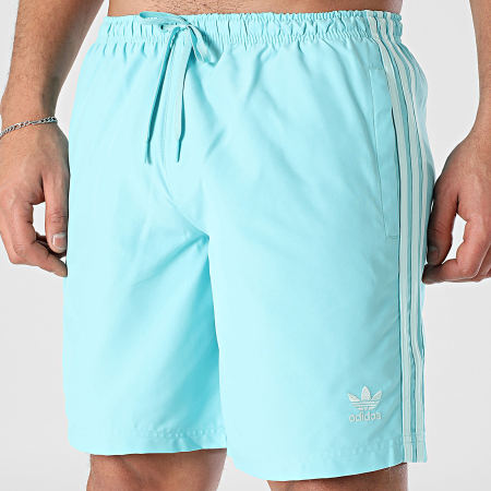 Adidas Originals - Short De Bain A Bandes Adic JD0961 Bleu Turquoise