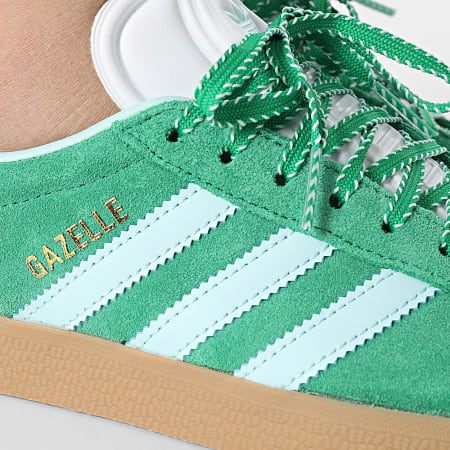 Adidas Originals - Baskets Femme Gazelle W JH7218 Green Semi Flash Aqua Gold Metallic