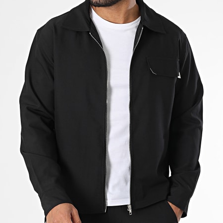 Frilivin - Conjunto Chaqueta Con Cremallera Y Pantalón Negro