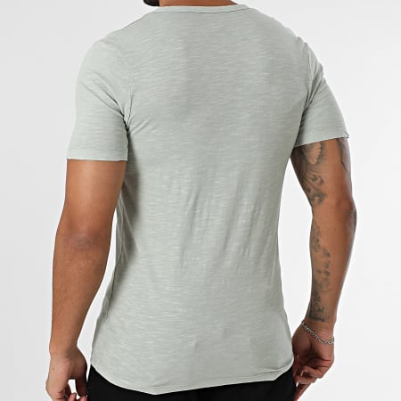 Jack And Jones - Camiseta cuello pico partido Verde jaspeado