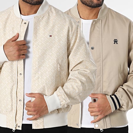 Tommy Hilfiger - Veste Bomber Réversible 8707 Beige Blanc