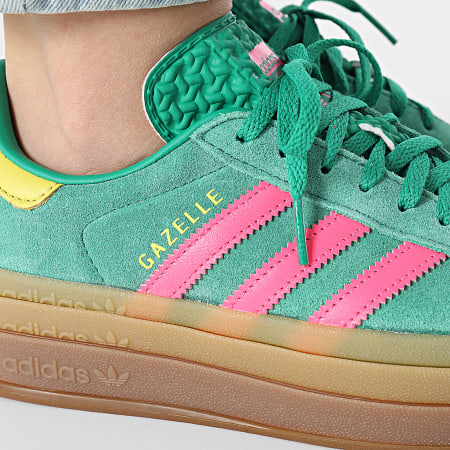 Adidas Originals - Baskets Femme Gazelle Bold W JH9668 Court Green Lucid Pink Pure Sulfur