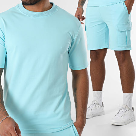 Classic Series - Ensemble Tee Shirt Et Short Cargo Bleu Clair