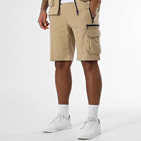 Classic Series - Ensemble Chemise Manches Courtes Et Short Jogging Beige