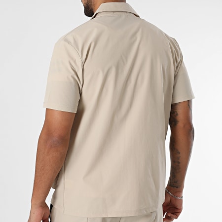 Classic Series - Ensemble Chemise Manches Courtes Et Short Jogging Beige Clair
