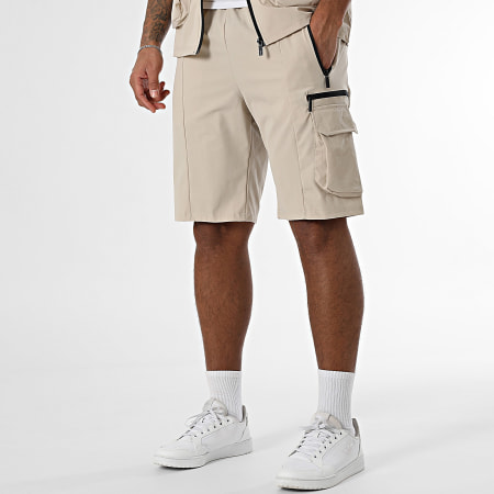 Classic Series - Ensemble Chemise Manches Courtes Et Short Jogging Beige Clair