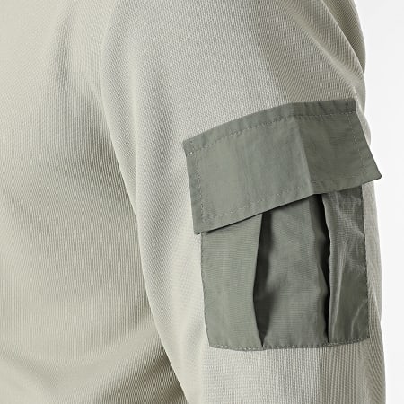 Classic Series - Ensemble Sweat Zippé Capuche Et Pantalon Cargo Vert Kaki Clair