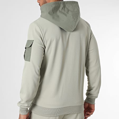 Classic Series - Ensemble Sweat Zippé Capuche Et Pantalon Cargo Vert Kaki Clair