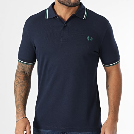 Fred Perry - Polo Manches Courtes Twin Tipped MM3600 Bleu Marine