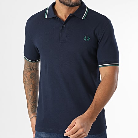 Fred Perry - Polo Manches Courtes Twin Tipped MM3600 Bleu Marine