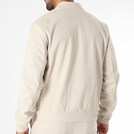 Frilivin - Conjunto Chaqueta Con Cremallera Y Pantalón Beige