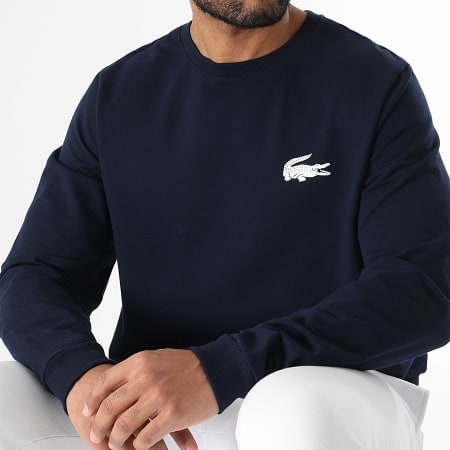 Lacoste - Sweat Crewneck Logo Crocodile Bleu Marine