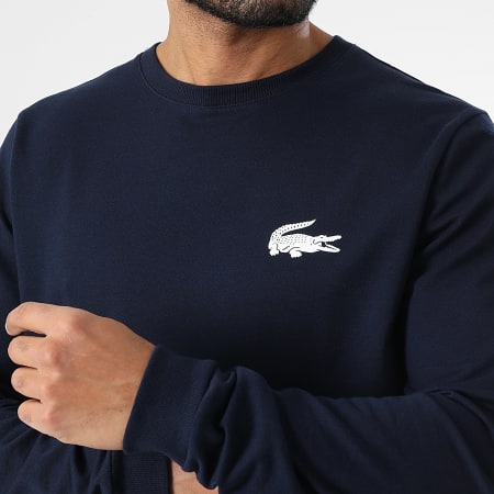 Lacoste - Sweat Crewneck Logo Crocodile Bleu Marine