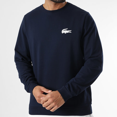 Lacoste - Sweat Crewneck Logo Crocodile Bleu Marine