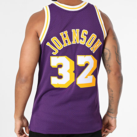 Mitchell and Ness - Los Angeles Lakers Magic Johnson Paars Swingman Road Basketbal Jersey