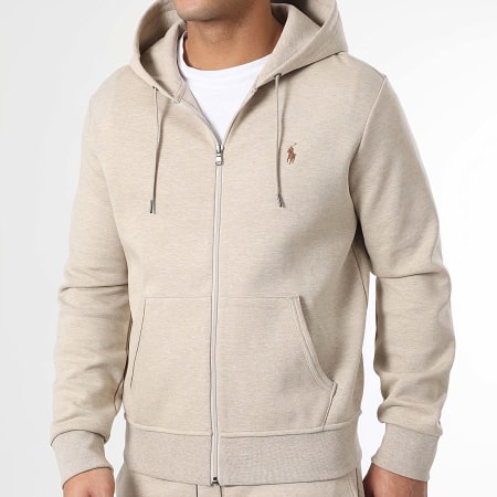 Conjunto Sudadera Con Cremallera Capucha Y Pantalón De Chándal Original  Player Beige Jaspeado
