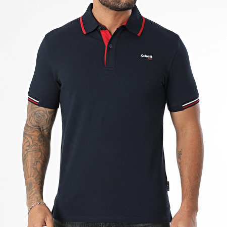 Schott NYC - Polo A Manches Courtes Devon Bleu Marine