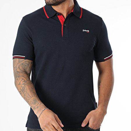 Schott NYC - Polo A Manches Courtes Devon Bleu Marine