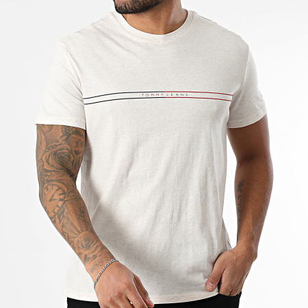 Tommy Jeans - Tee Shirt Slim Entry Graphic 0779 Beige Chiné