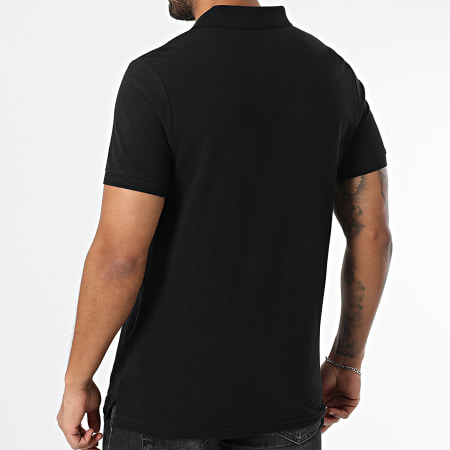 Tommy Jeans - Polo Manches Courtes Slim Chest Flag 0916 Noir