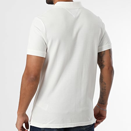 Tommy Jeans - Polo Manches Courtes Slim Chest Flag 0916 Beige Clair