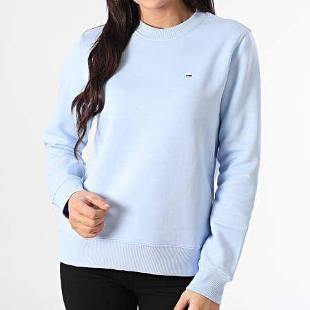 Tommy Jeans - Sweat Crewneck Femme Flag Crew 9959 Bleu Clair